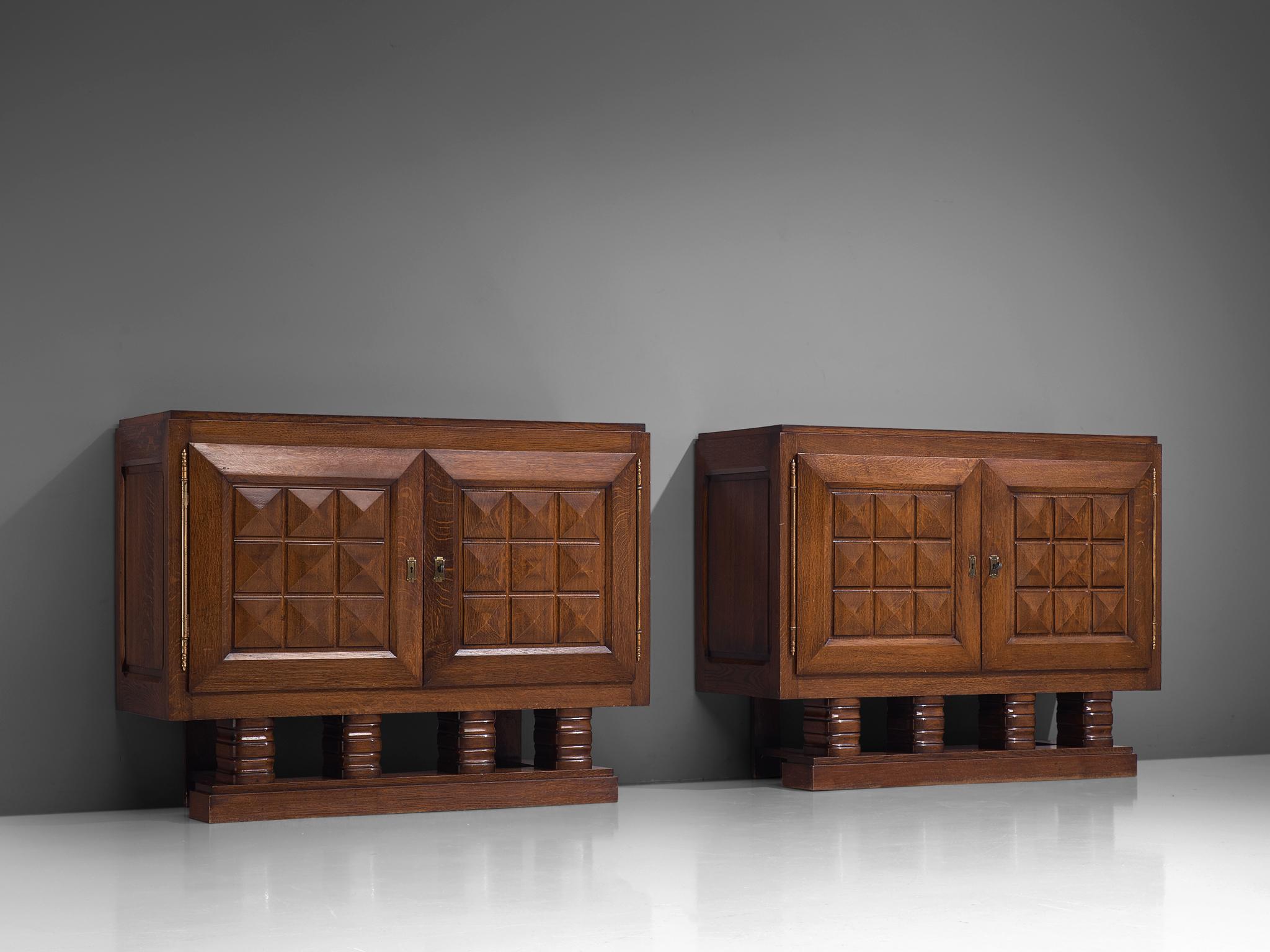 Pair of Art Deco Credenzas by Gaston Poisson In Good Condition In Waalwijk, NL