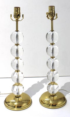 Pair of Art Deco Crystal Lamps