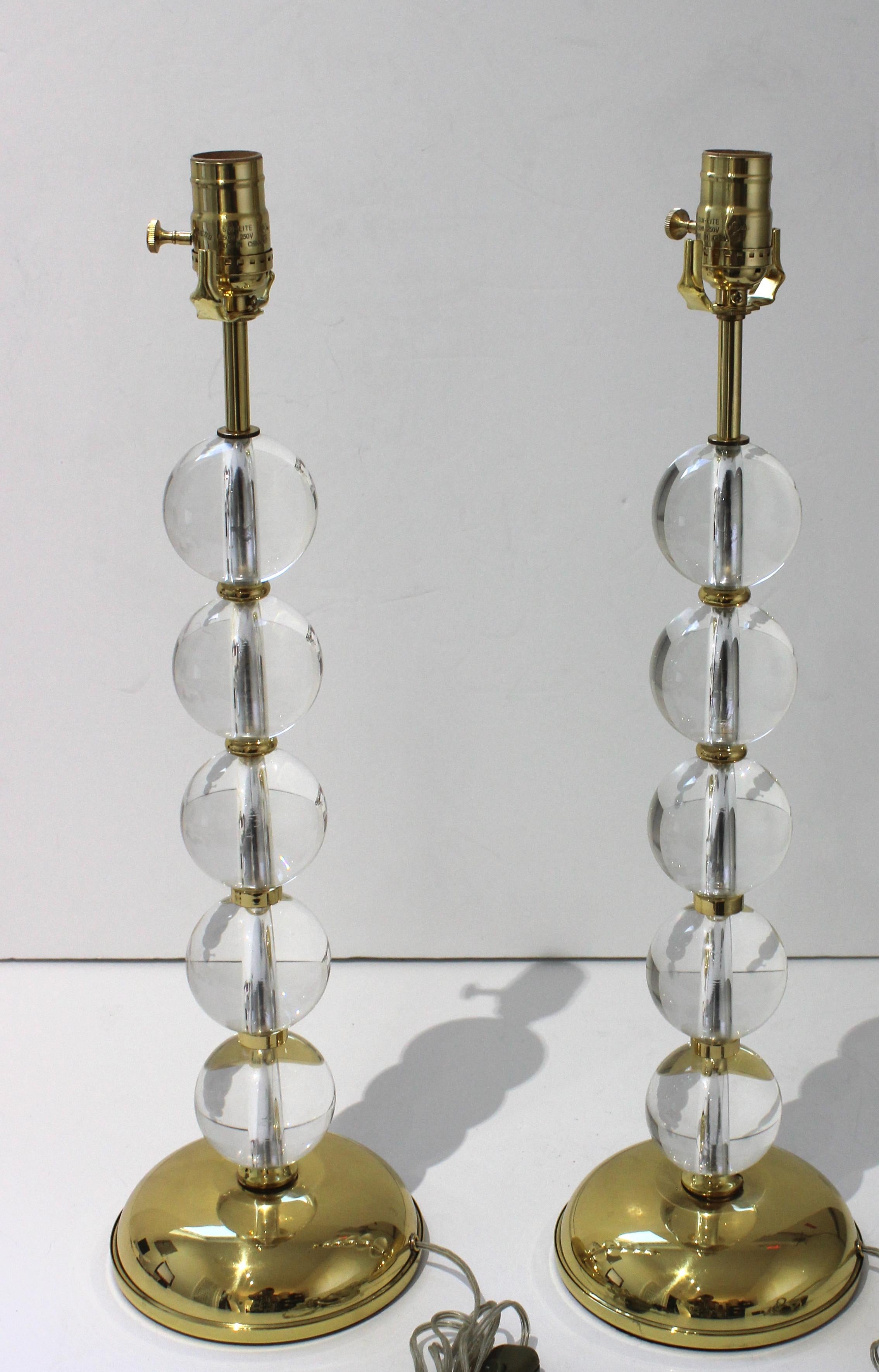 Poli Paire de lampes Art Déco en cristal en vente