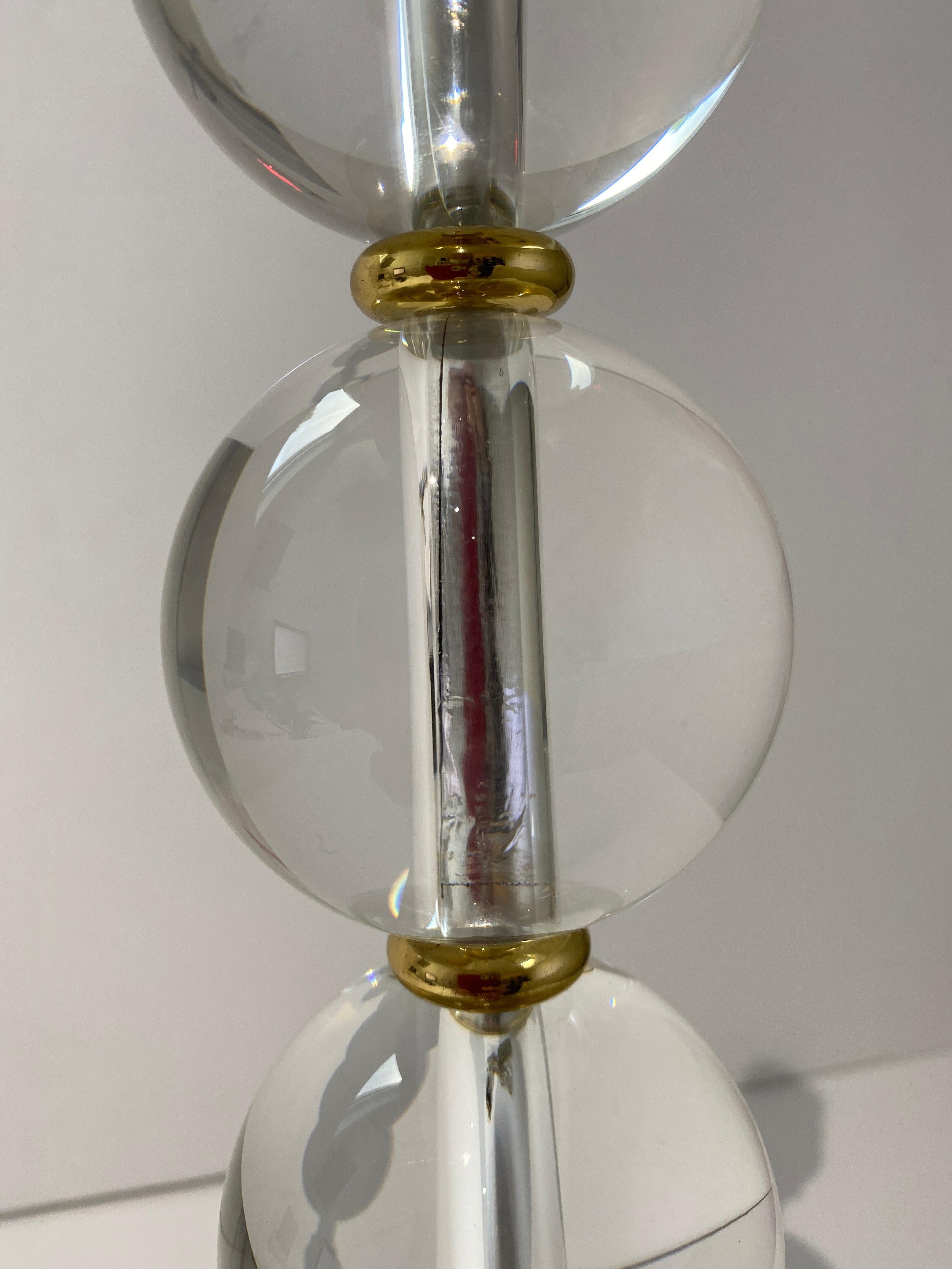 20ième siècle Paire de lampes Art Déco en cristal en vente