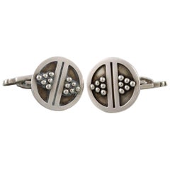 Pair of Art Deco Cufflinks in Silver by Georg Jensen