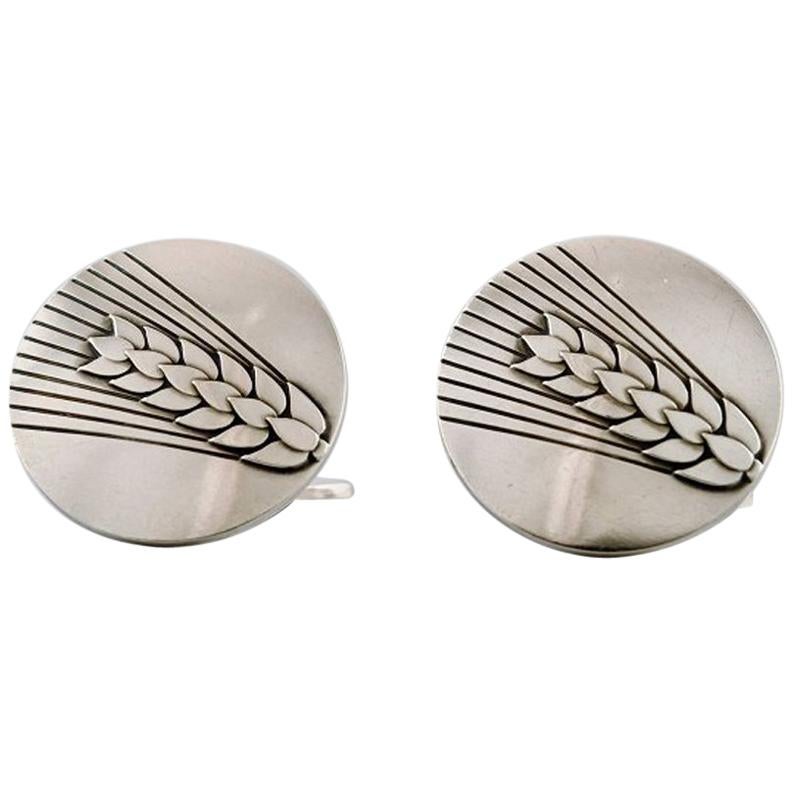 Pair of Art Deco Cufflinks in Silver by Georg Jensen
