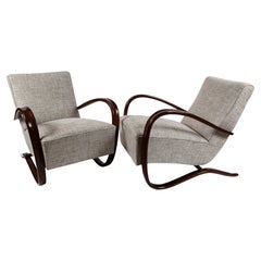 Pair Of Art Deco Czech Lounge Chairs By Jindrich Halabala