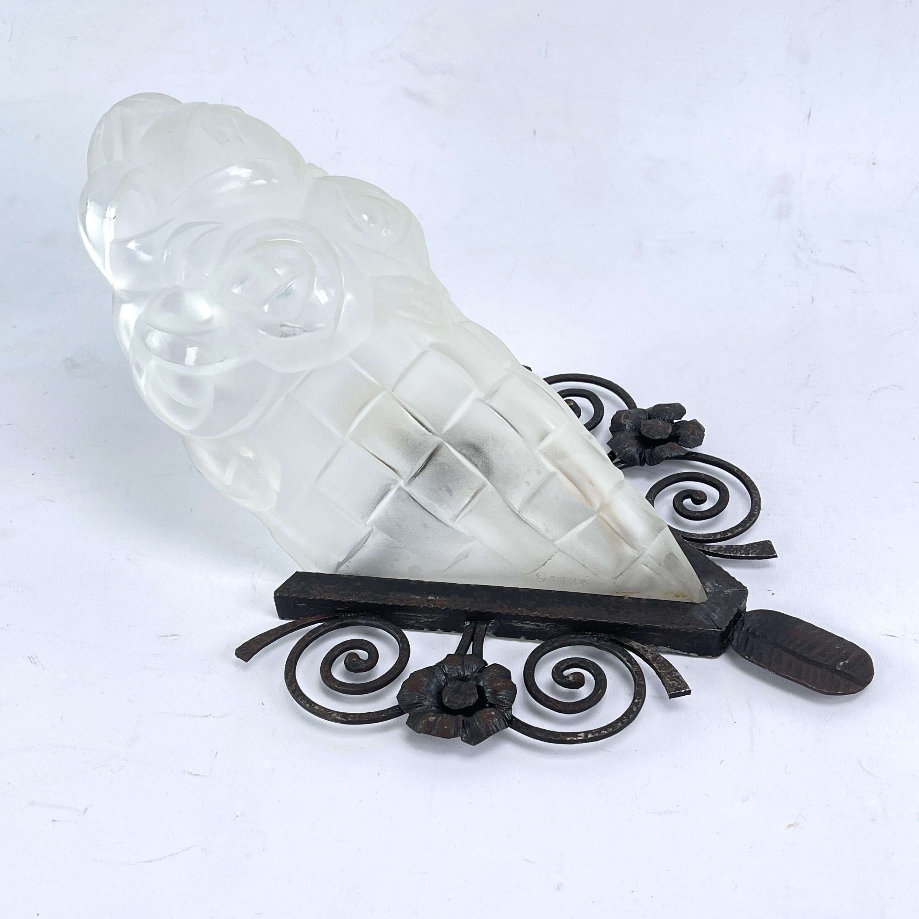 Pareja de apliques ART DECO Degué de hierro forjado, años 30 Francés en venta