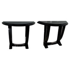 Pair of Art Deco Demi-lune consoles