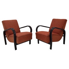 Pair of Art Deco Design Armchairs by Kropacek and Kozelka, 1930's