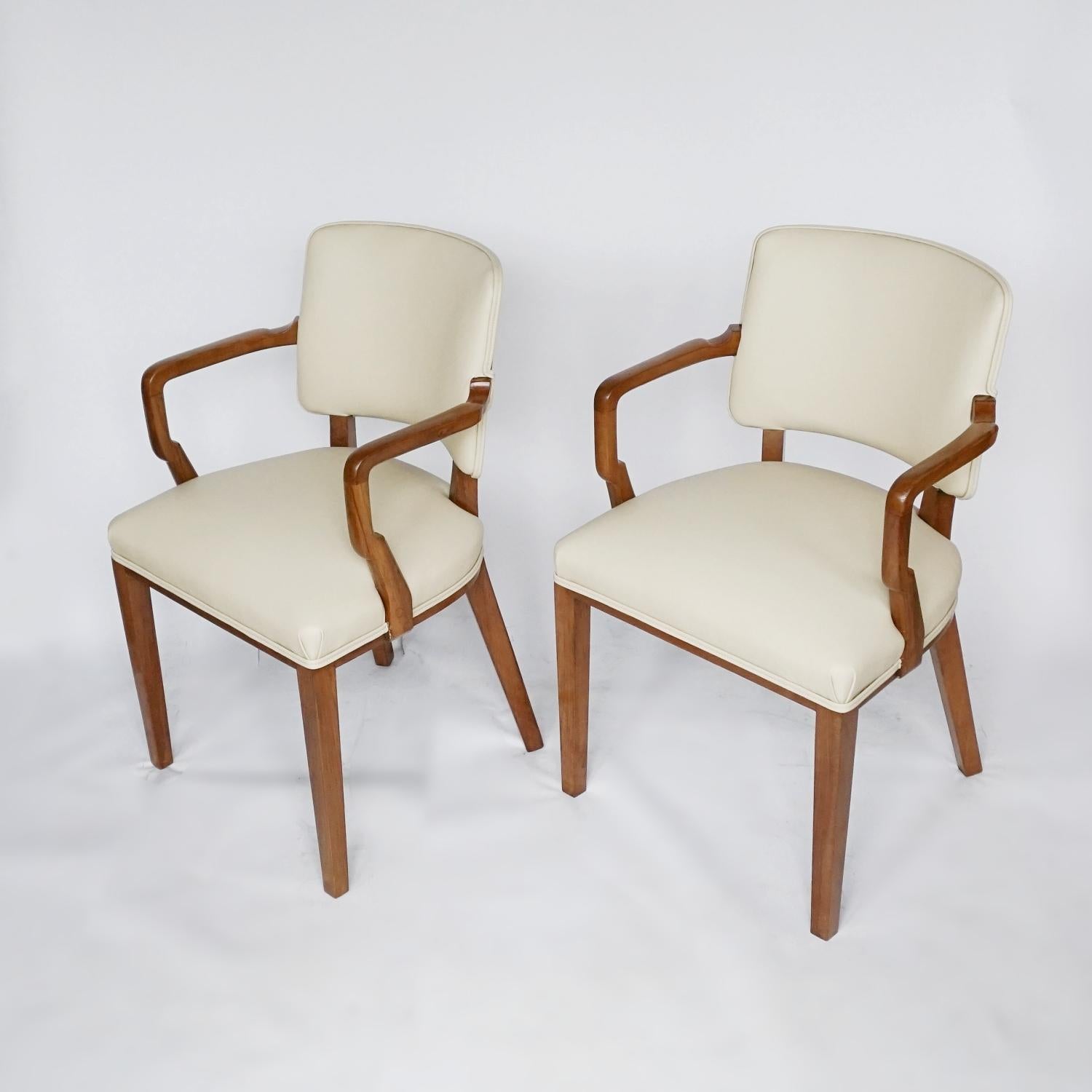 Leather Pair of Art Deco Desk Chairs by Heal's of London Circa 1935 English