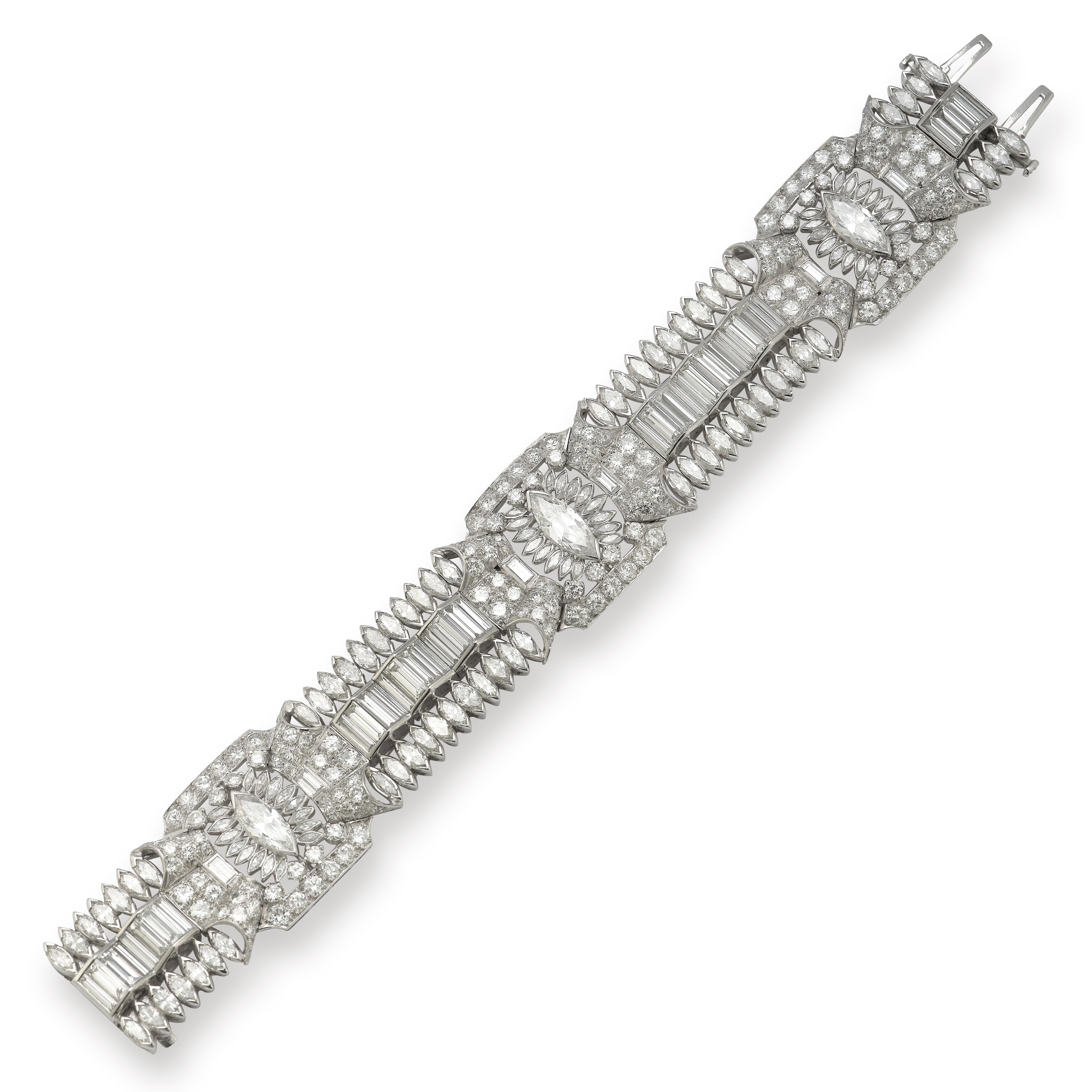 Paar Art-Déco-Diamant-Armbänder im Zustand „Hervorragend“ im Angebot in New York, NY