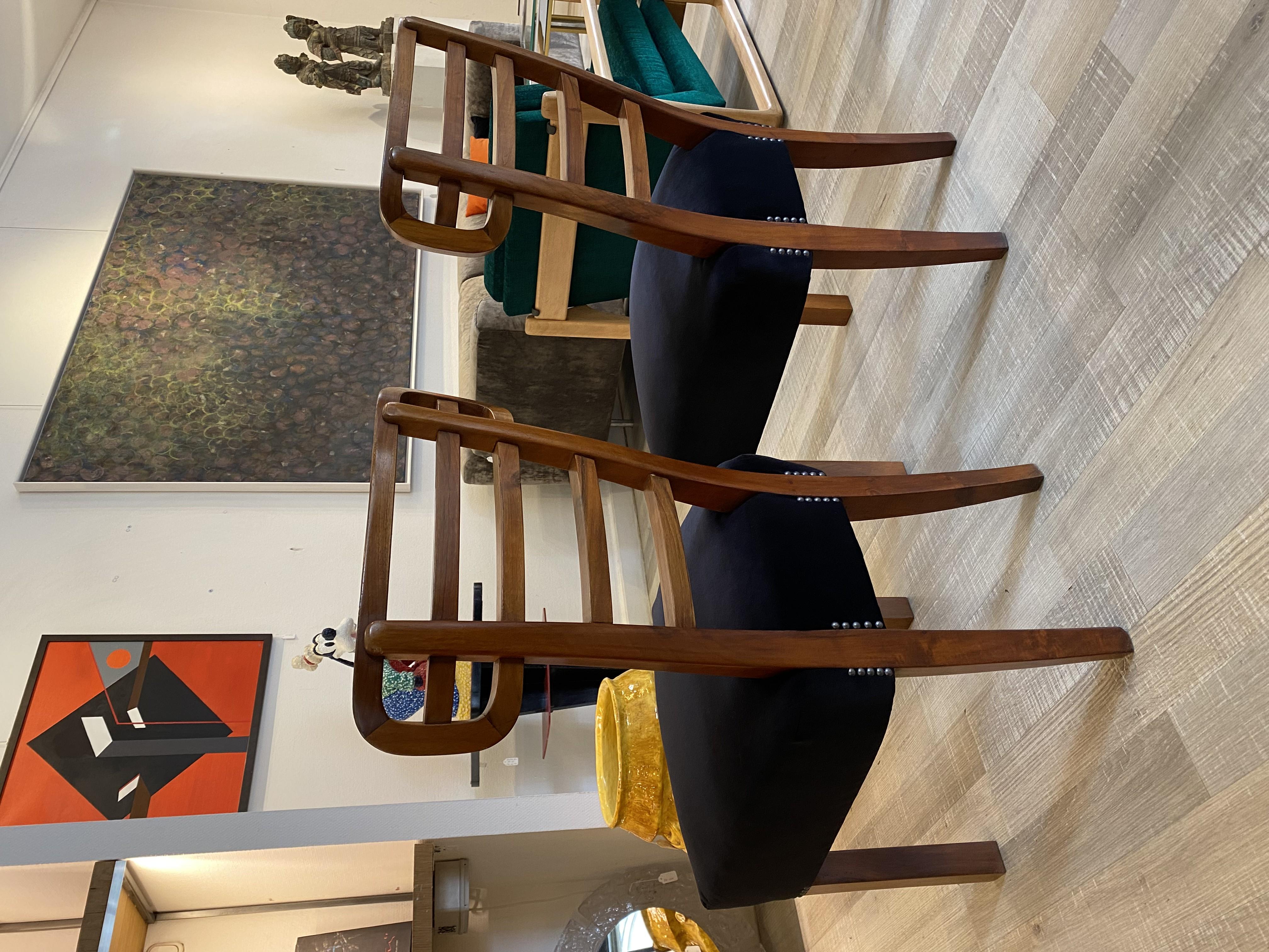 Pair of Art Deco Dining Chairs In Good Condition For Sale In Budapest, HU