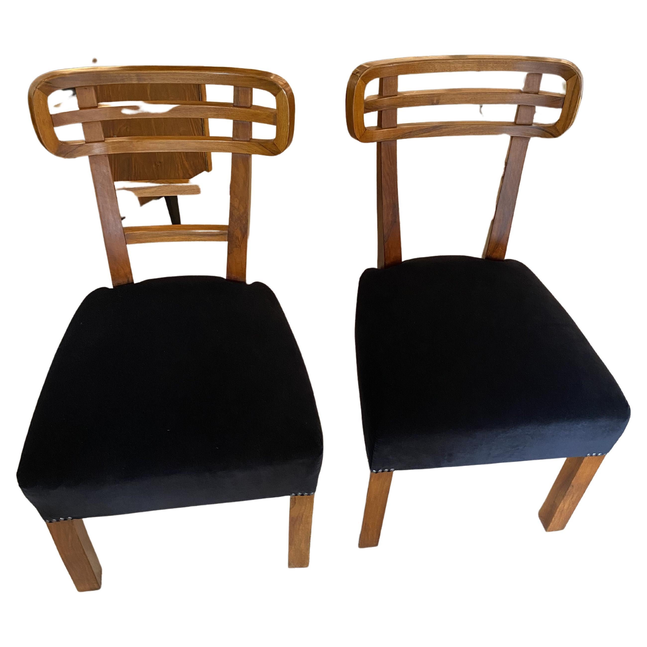 Pair of Art Deco Dining Chairs For Sale