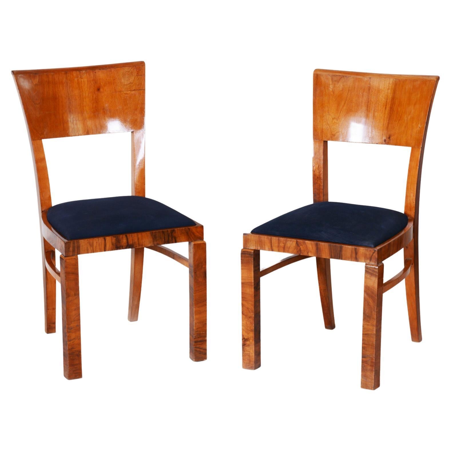 1930s Art Deco Dining Chairs in Walnut, Czechoslovakia For Sale at 1stDibs