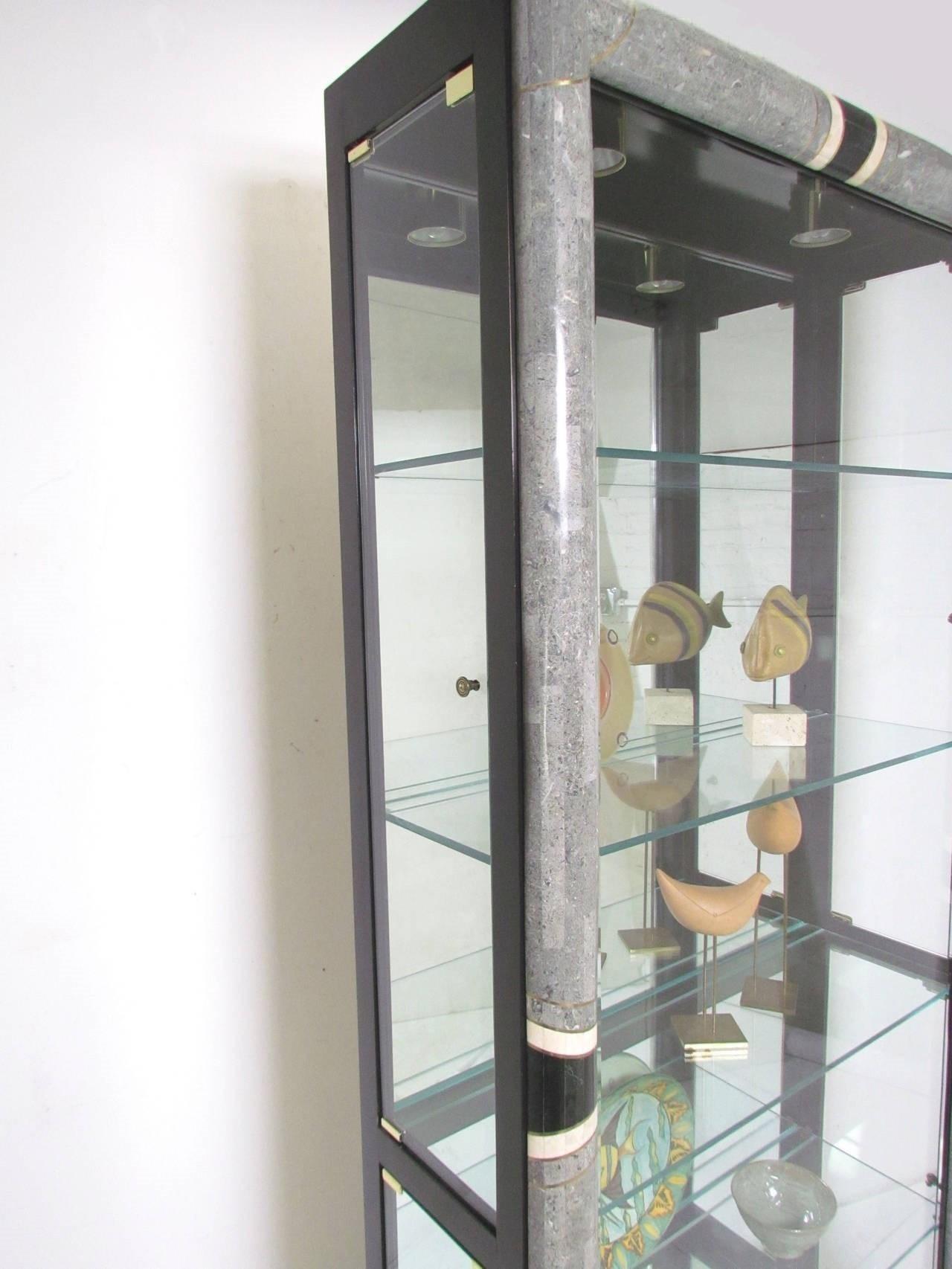 art deco glass display cabinet