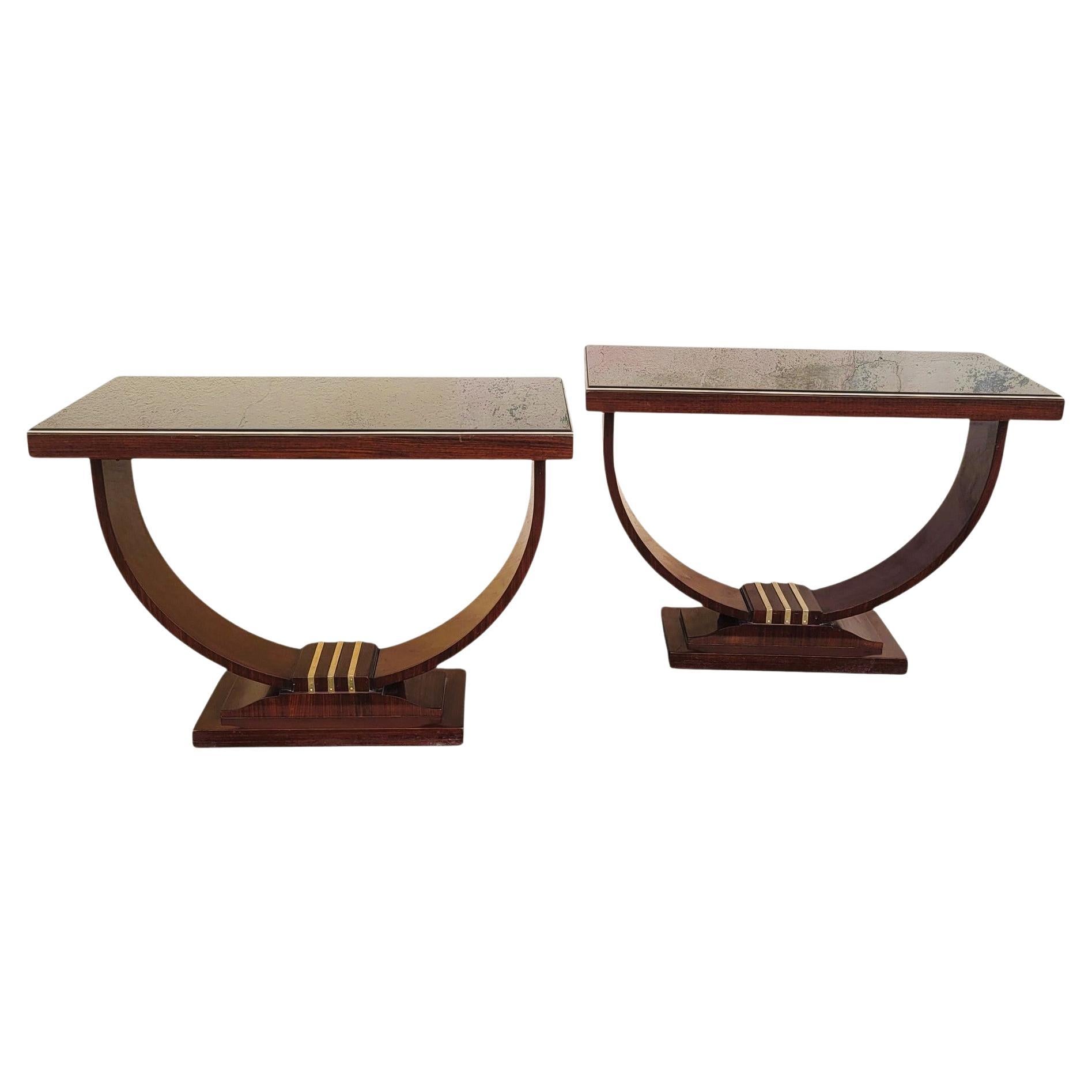 Pair Of Art Deco Display Consoles For Sale