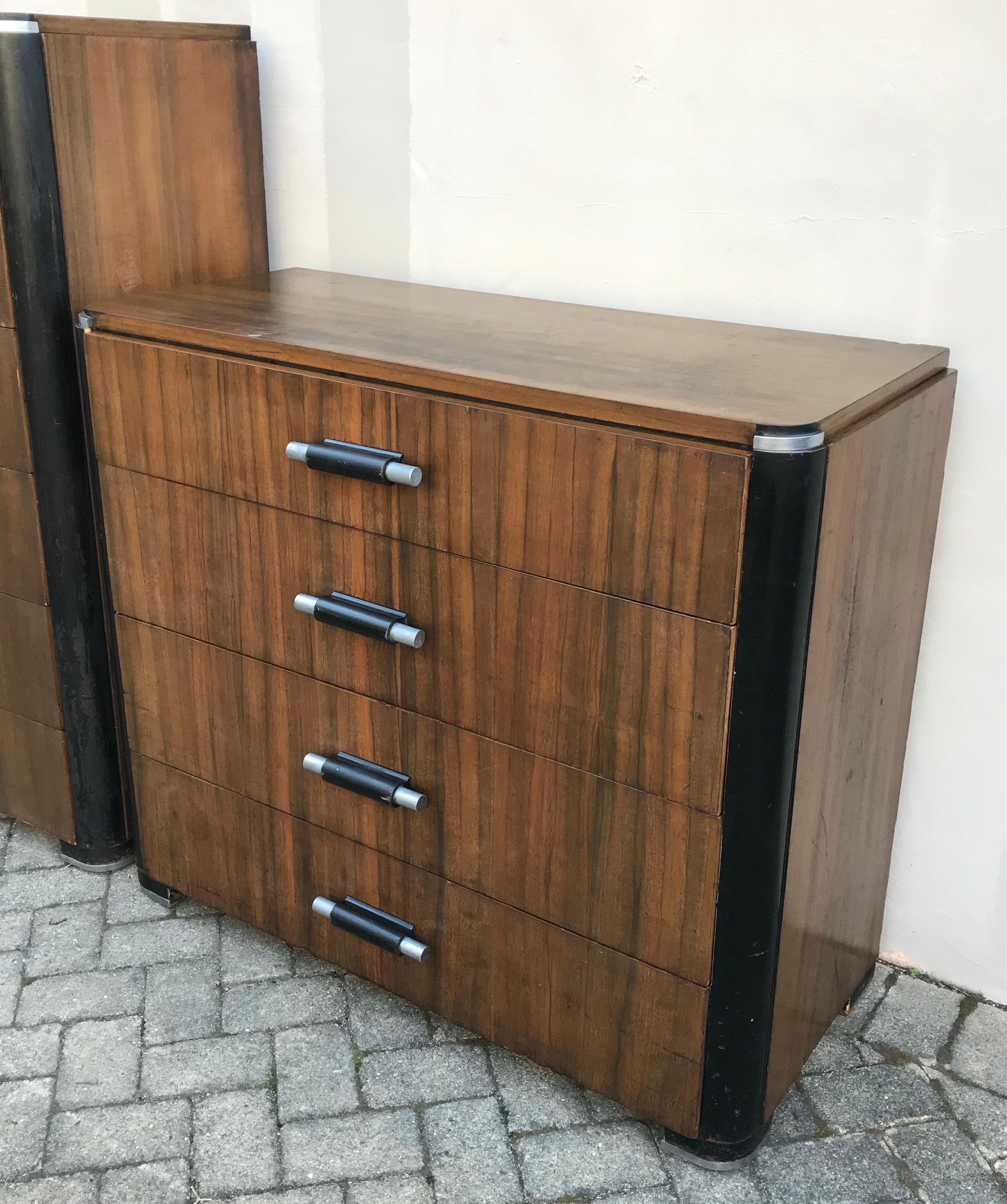 American Pair of Art Deco Donald Deskey Streamline Moderne Dressers, 1930's