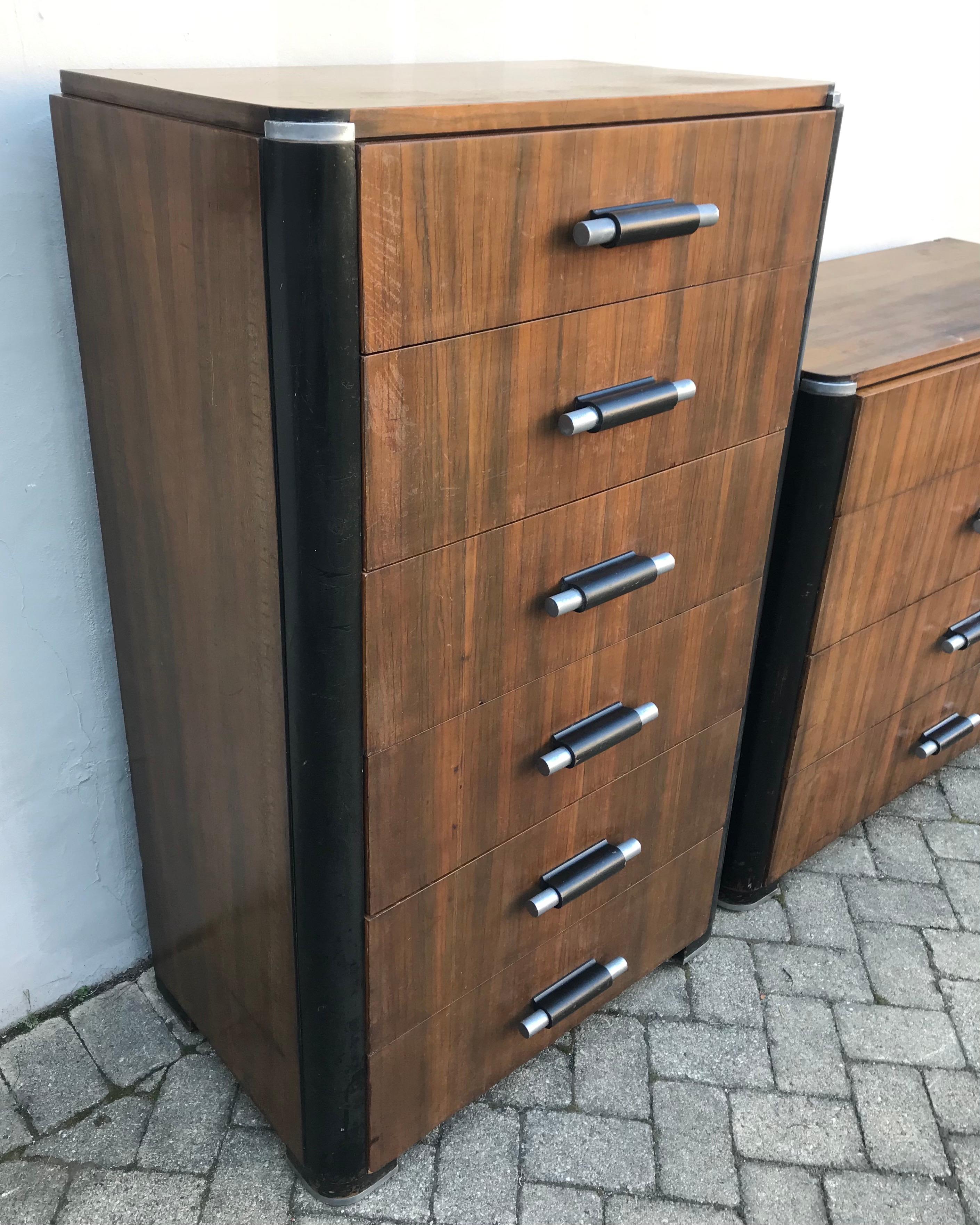 Lacquered Pair of Art Deco Donald Deskey Streamline Moderne Dressers, 1930's