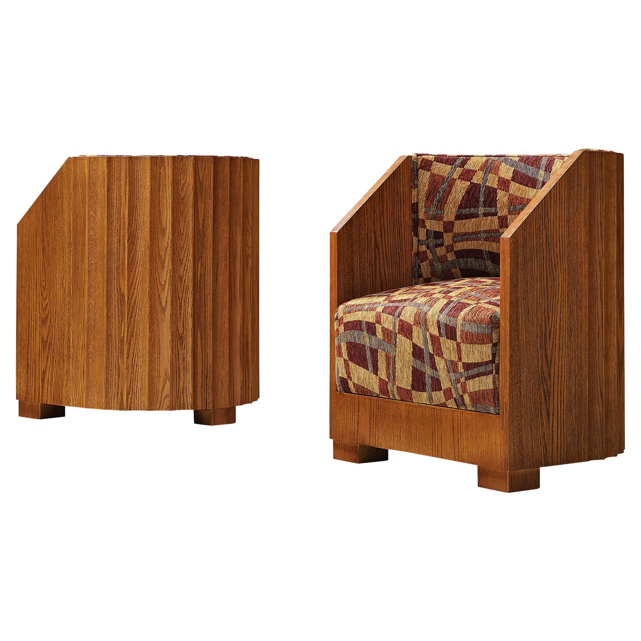 Pair of Art Deco Easy Chairs in Oak