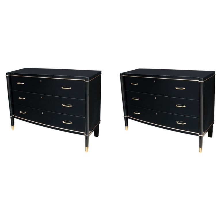 Pair of Art Deco Ebonized Chests Designed by De Coene Frres For Sale at  1stDibs