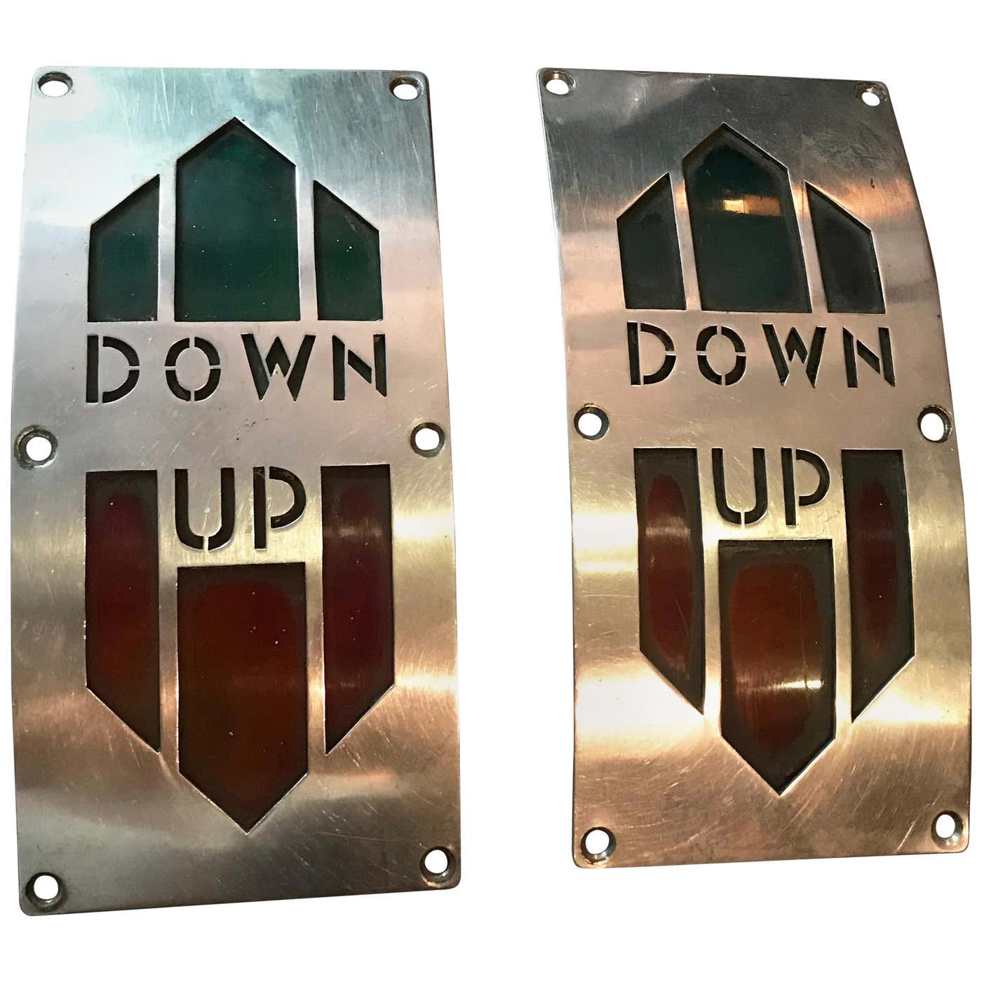 Pair of Art Deco Elevator Up Down Direction Panels at 1stDibs ...