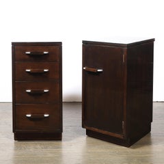 Pair of Art Deco Eliel Saarinen for Johnson Walnut End Tables/ Nightstands