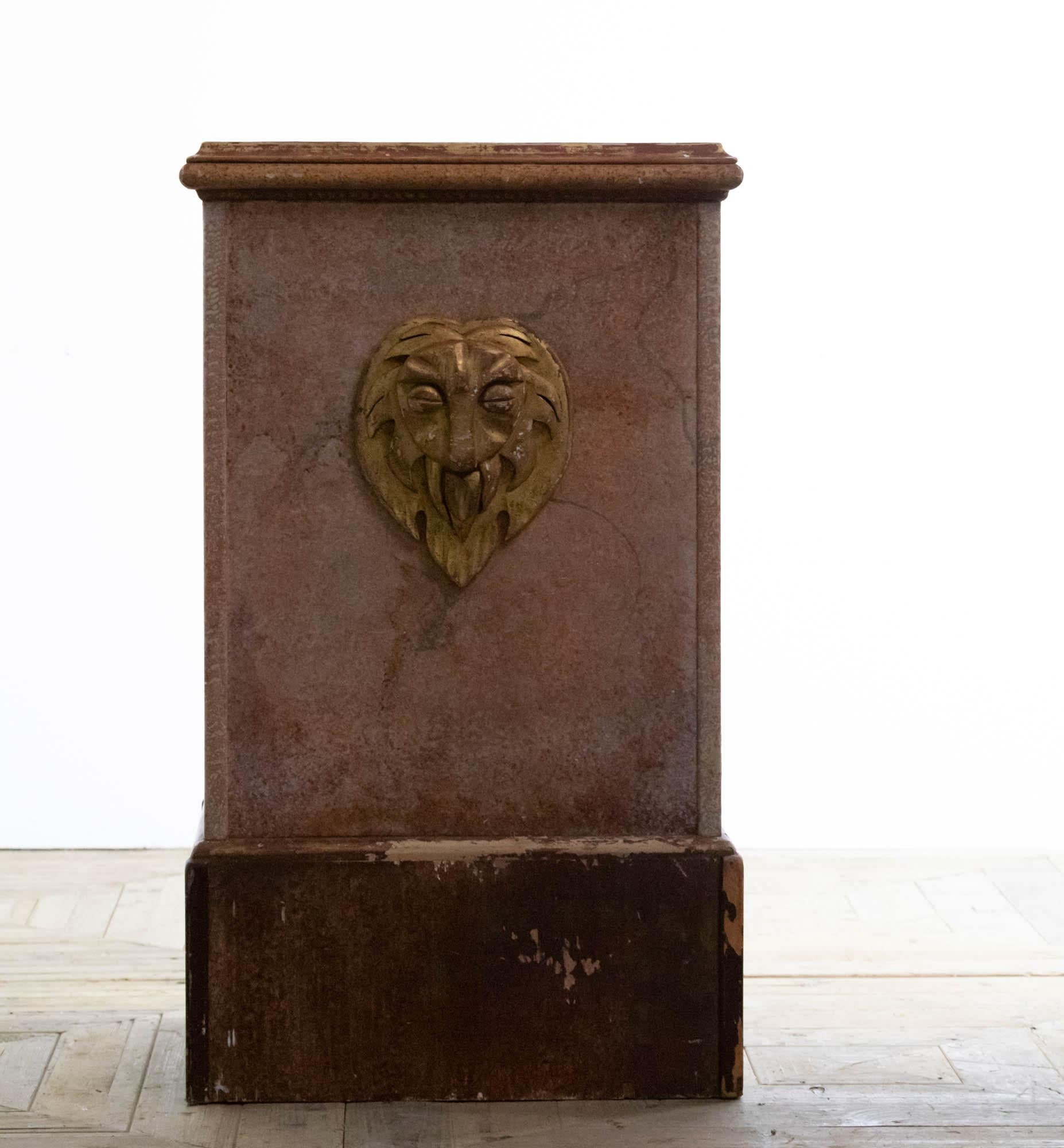 French Pair of Art Deco End / Console Tables in Original Faux Marble Paint For Sale