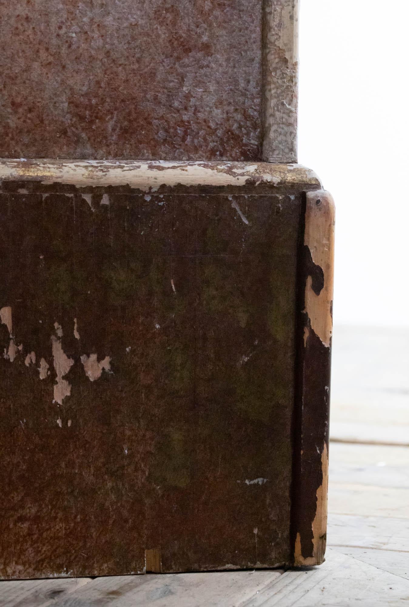 Pair of Art Deco End / Console Tables in Original Faux Marble Paint For Sale 1