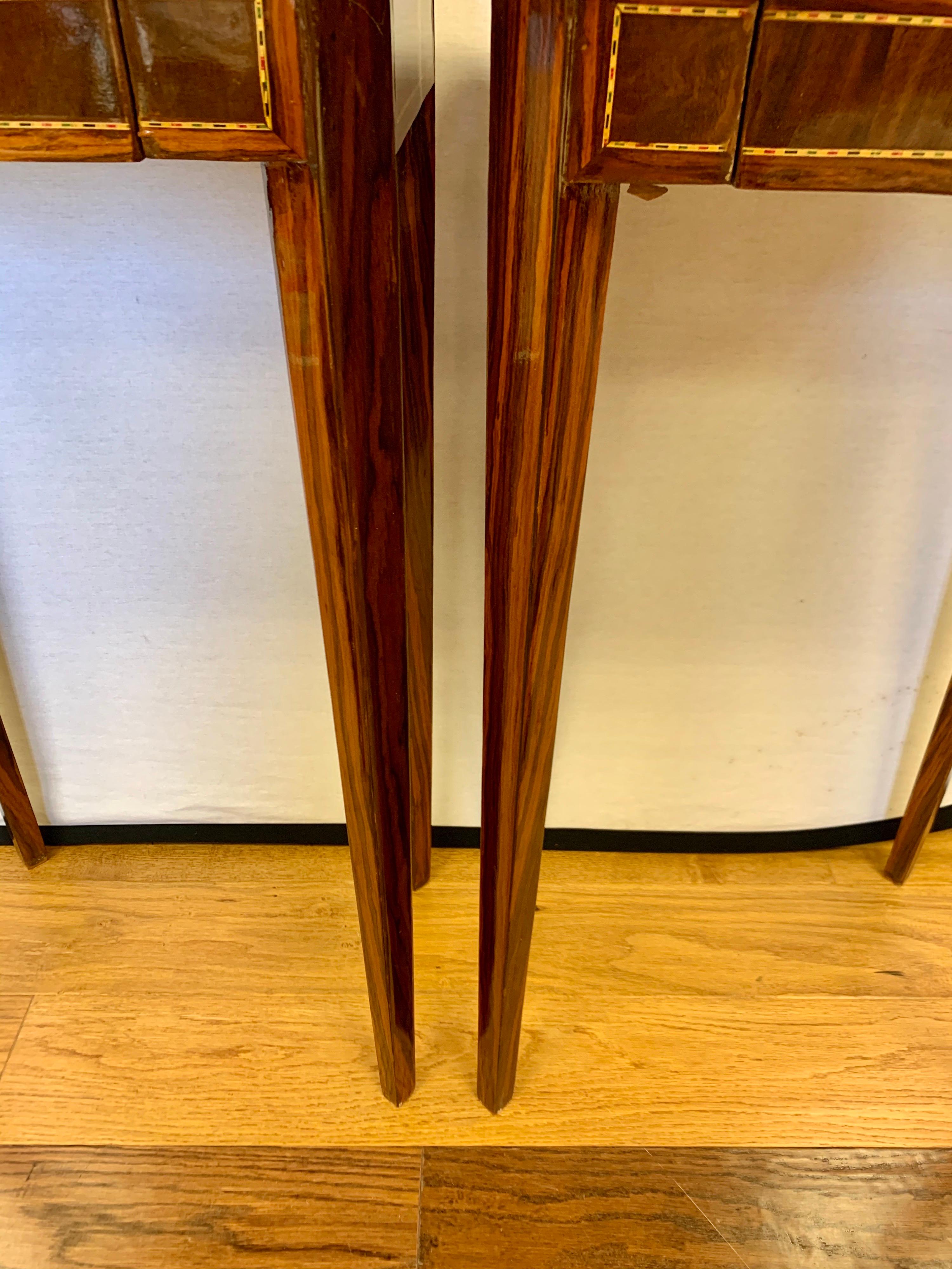 Pair of Art Deco End Side Occasional Tables with Inlay 5
