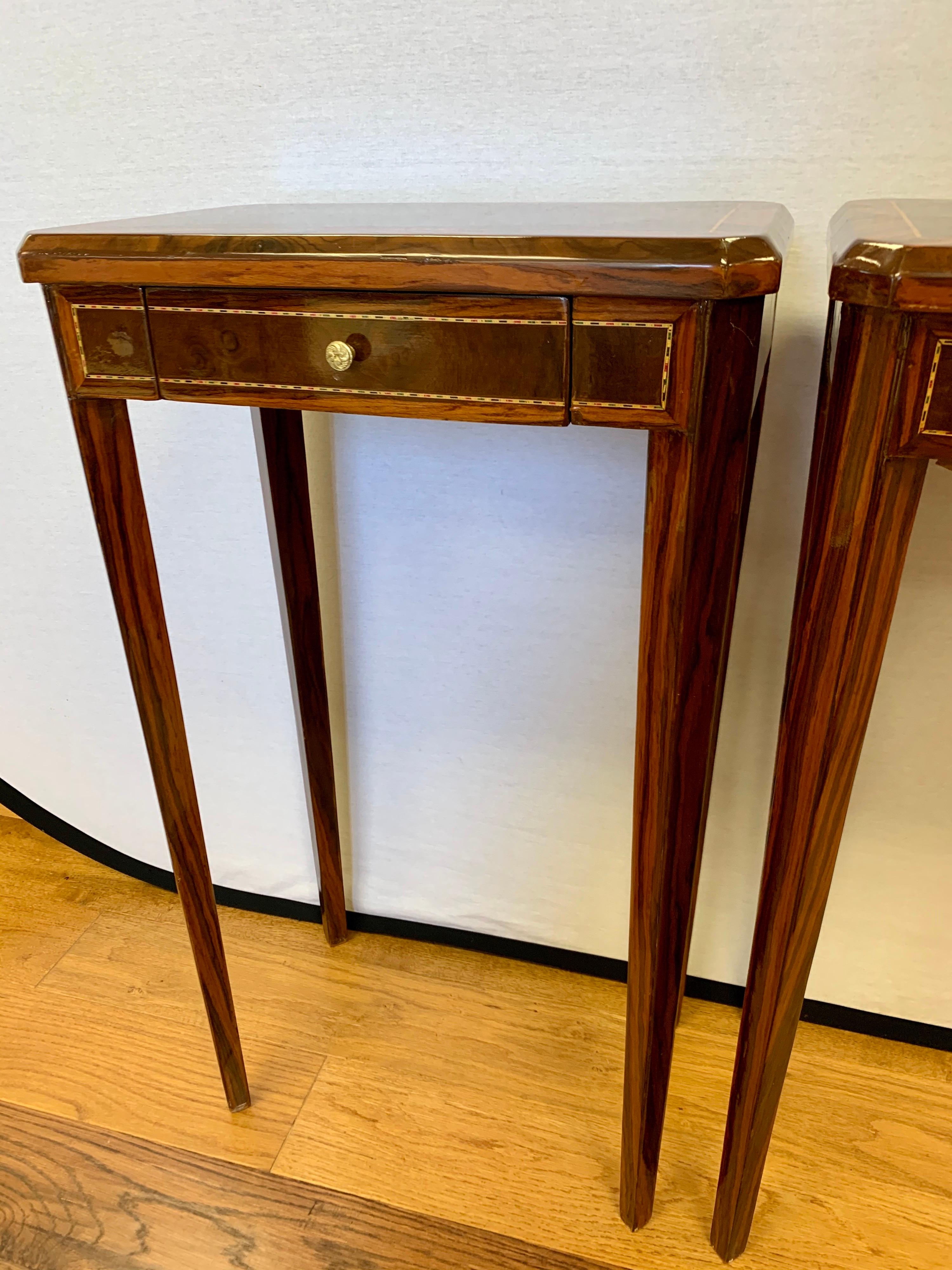 Pair of Art Deco End Side Occasional Tables with Inlay 6