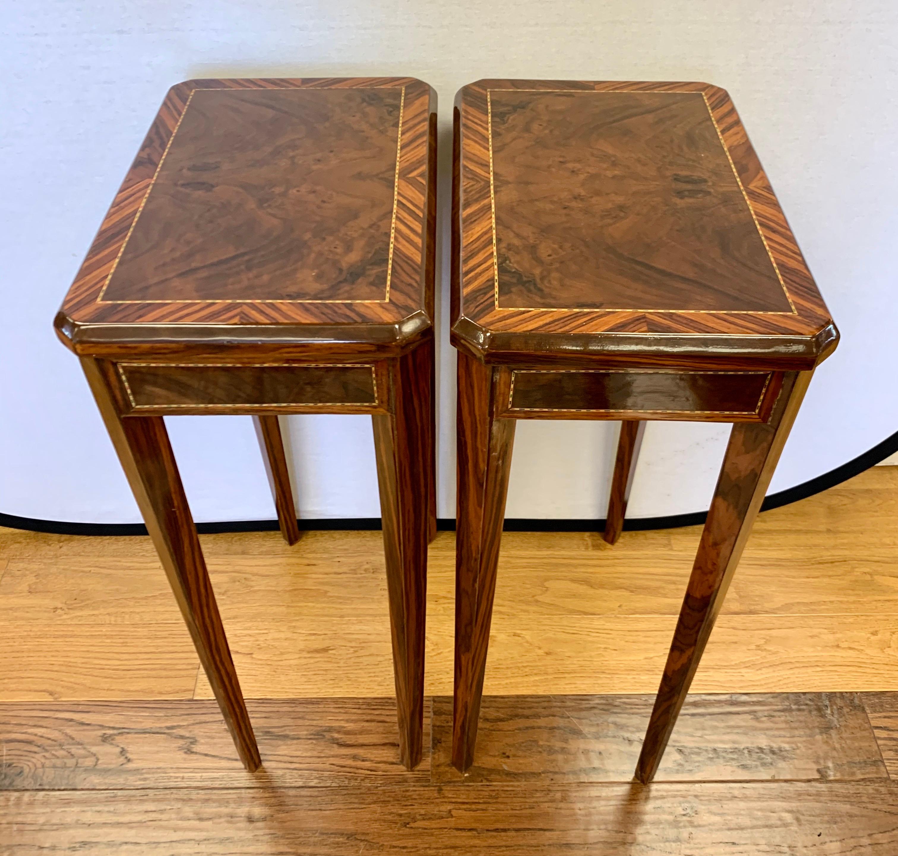 Pair of Art Deco End Side Occasional Tables with Inlay 9