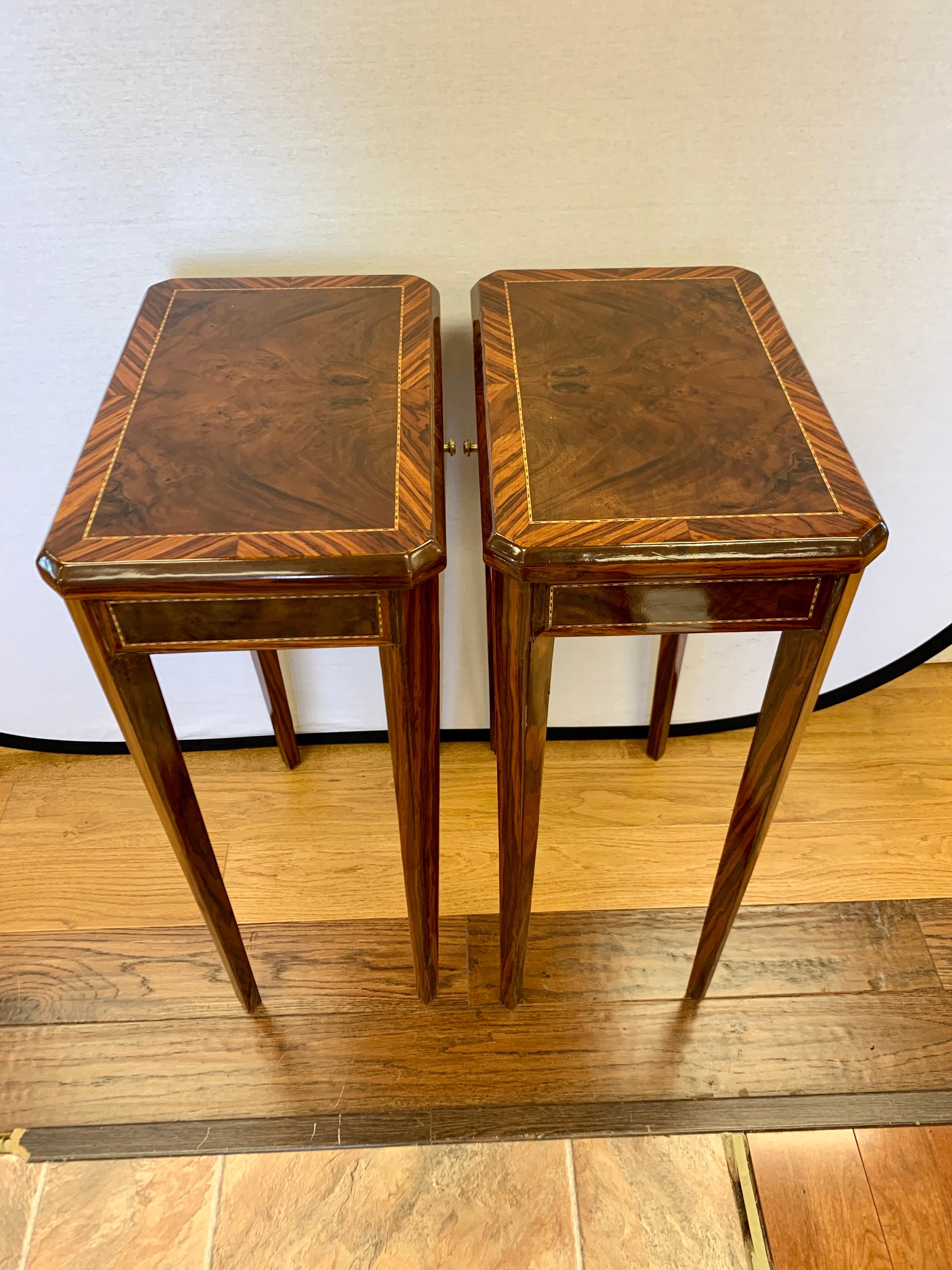 Pair of Art Deco End Side Occasional Tables with Inlay 12