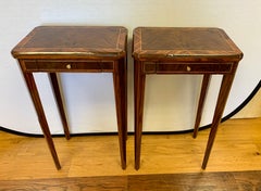 Pair of Art Deco End Side Occasional Tables with Inlay