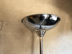 Pair of Art Deco Floor Lamp Staggere, France, Materials: Glass and Chrome, 1930