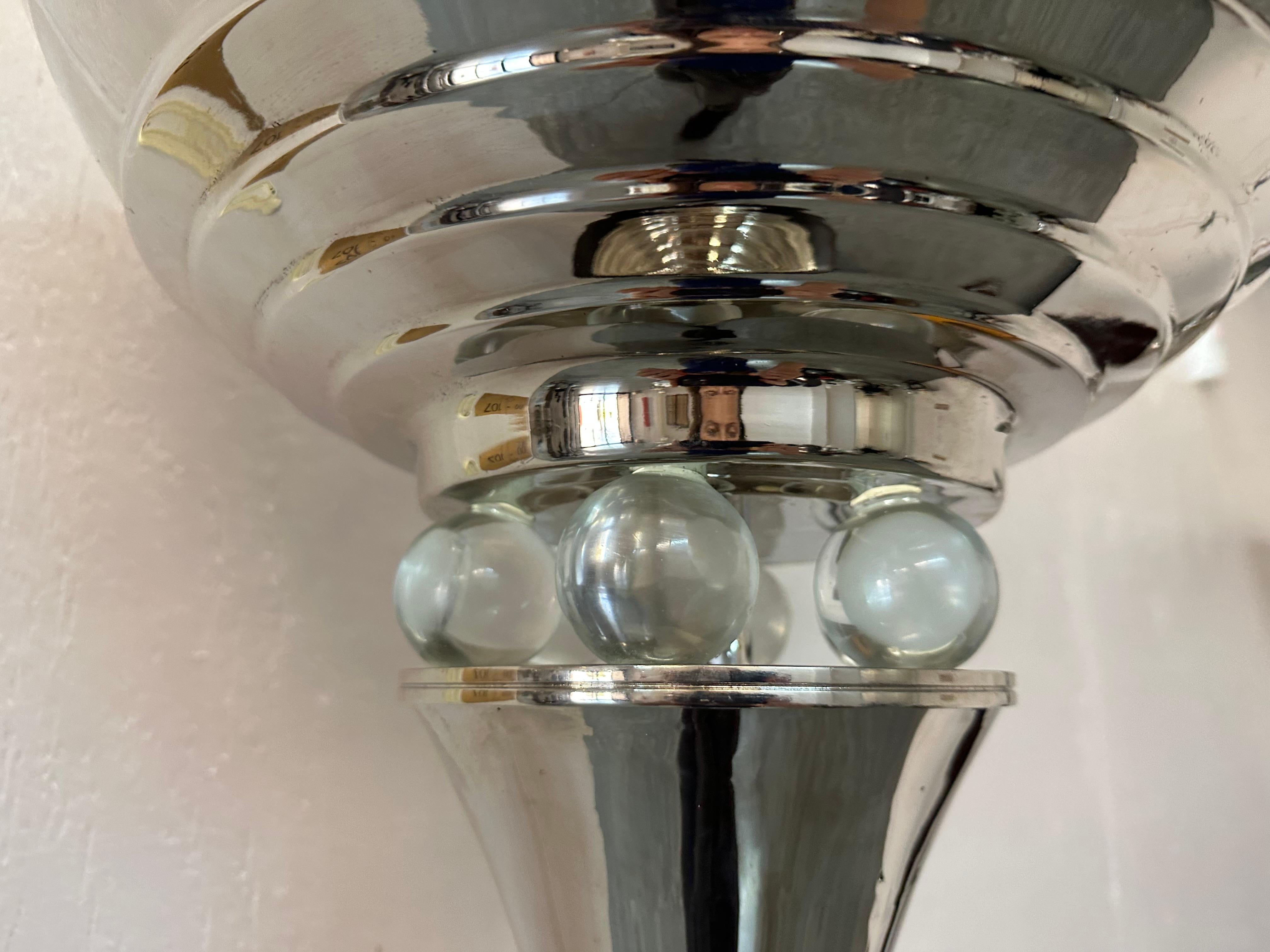 Pair of Art Deco Floor Lamps, France, Materials: Wood and Chrome, 1930 For Sale 15