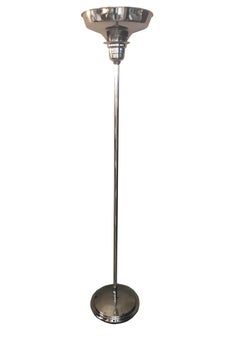 Pair of Art Deco Floor Lamps in Chrome, 1930, France