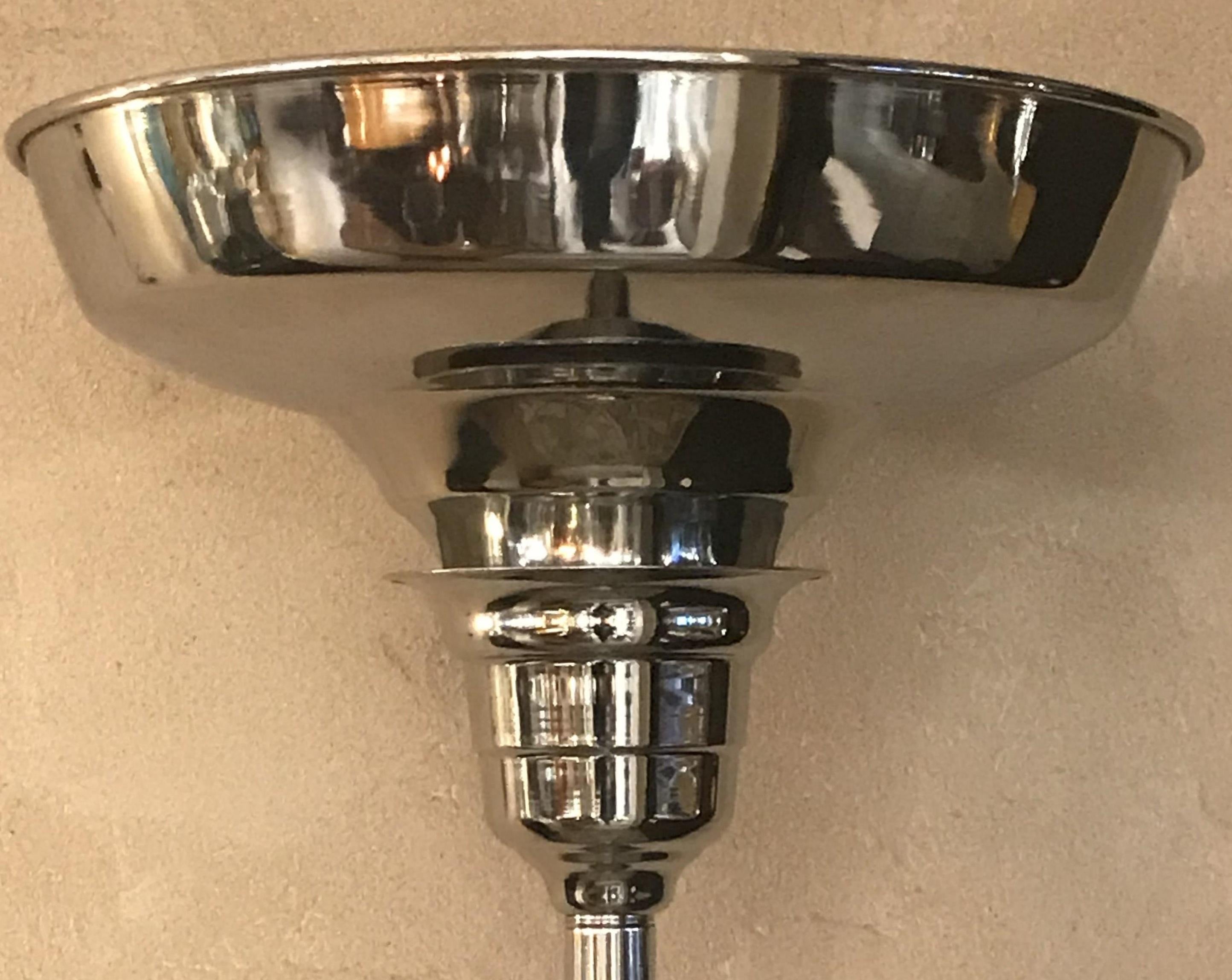 Francese Coppia di lampade da terra Art Déco in cromo, 1930, Francia in vendita