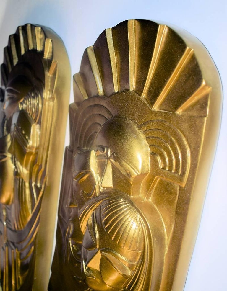 Pair of Art Deco 'Folies Bergeres' Wall Plaques For Sale at 1stDibs
