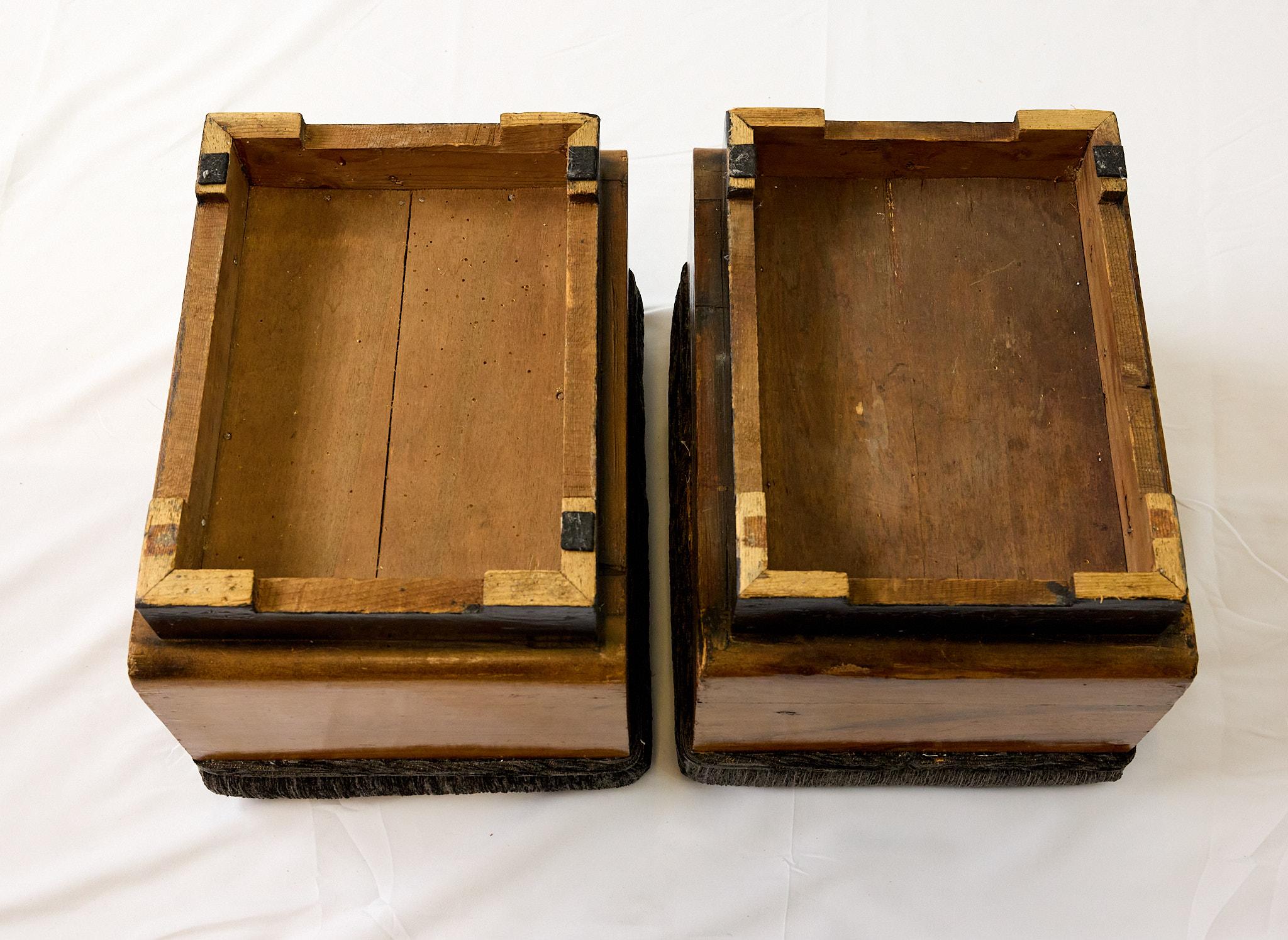 Paire de tabourets Art Déco en noyer, Italie années 1930 en vente 3