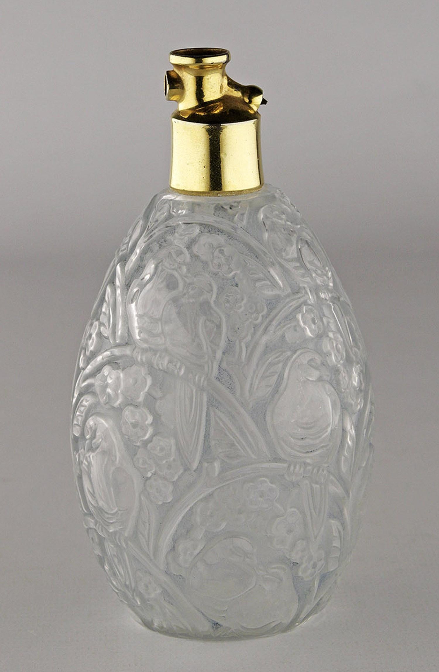 Paar Art Déco-Parfümflaschen aus französischem Glas von ROBJ und Burgun & Schverer im Zustand „Relativ gut“ im Angebot in North Miami, FL