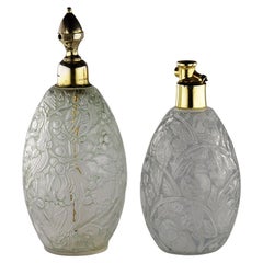 Pair of Art Déco French Glass Perfume Bottles by ROBJ and Burgun & Schverer