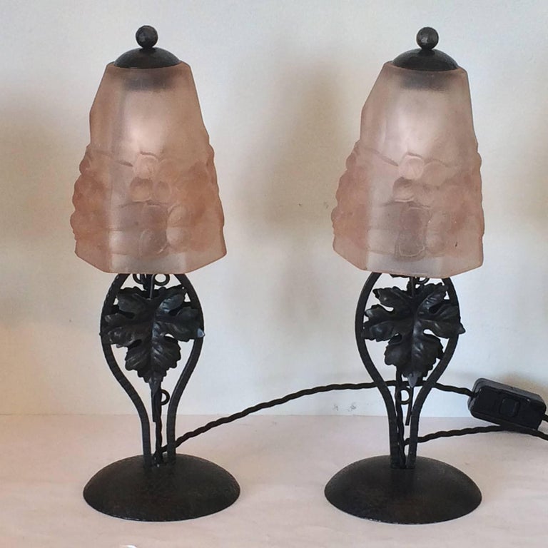 Pair of Art Deco French Lamps by Ros In Excellent Condition For Sale In Daylesford, Victoria