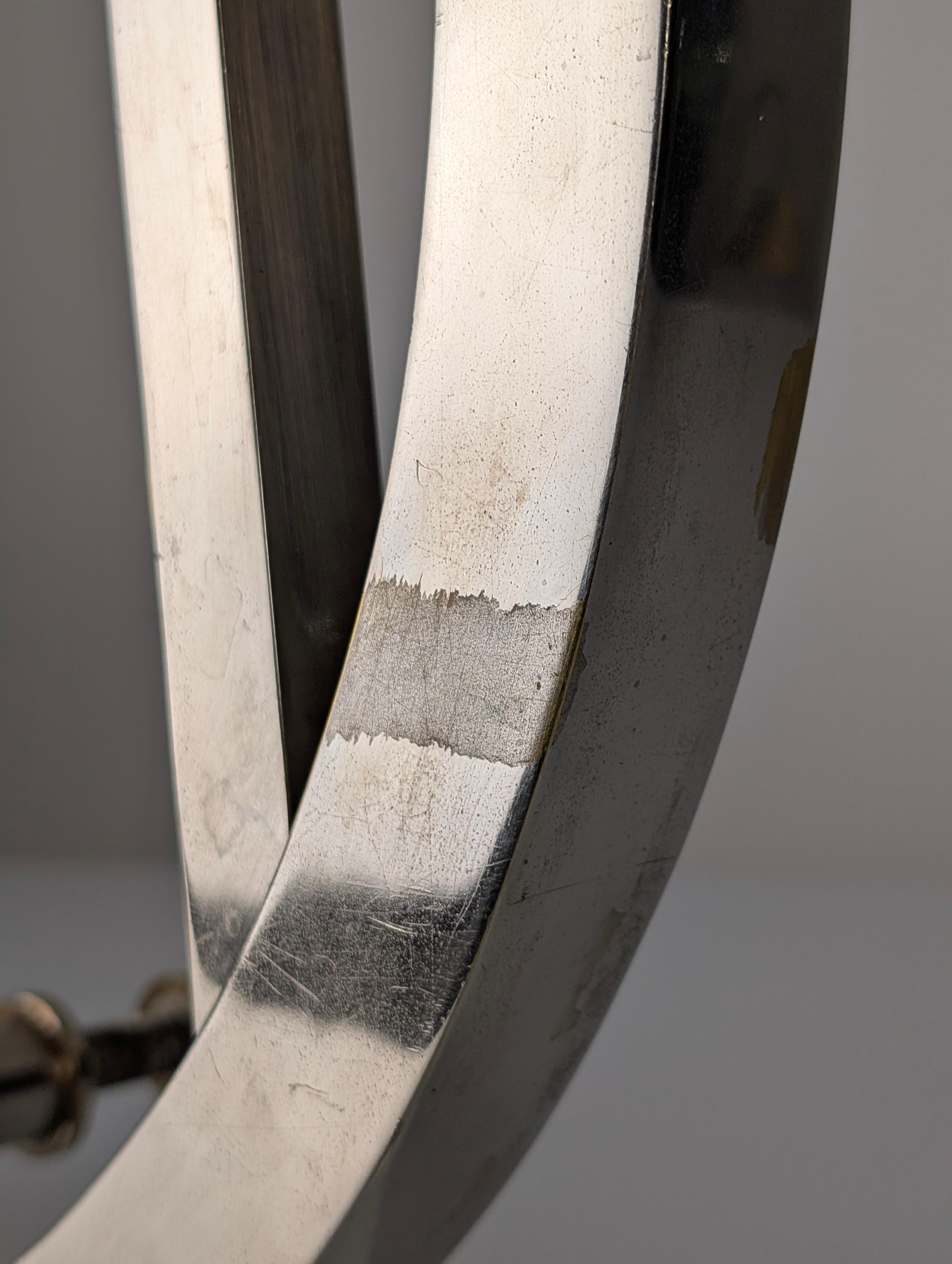 Cromo Coppia di maniglie per porte cromate in stile Art Déco, anni '20 in vendita