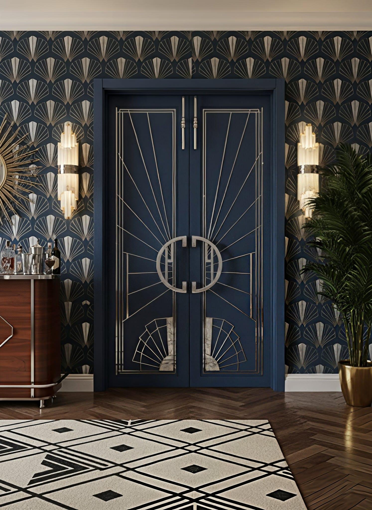 Coppia di maniglie per porte cromate in stile Art Déco, anni '20 in vendita 4