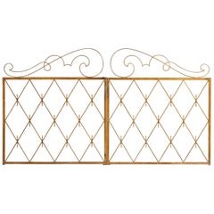 Pair of Art Deco Gilded Iron Gates, France, 1940s