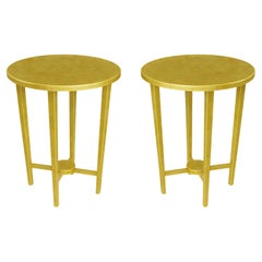 Pair of Art Deco Gilt Pedestal Table, 20th Century