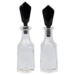 Pair of Art Deco Glass Baccarat Perfume Bottles, France, 1920s