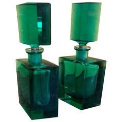 Pair of Art Deco Glass Perfume Bottles