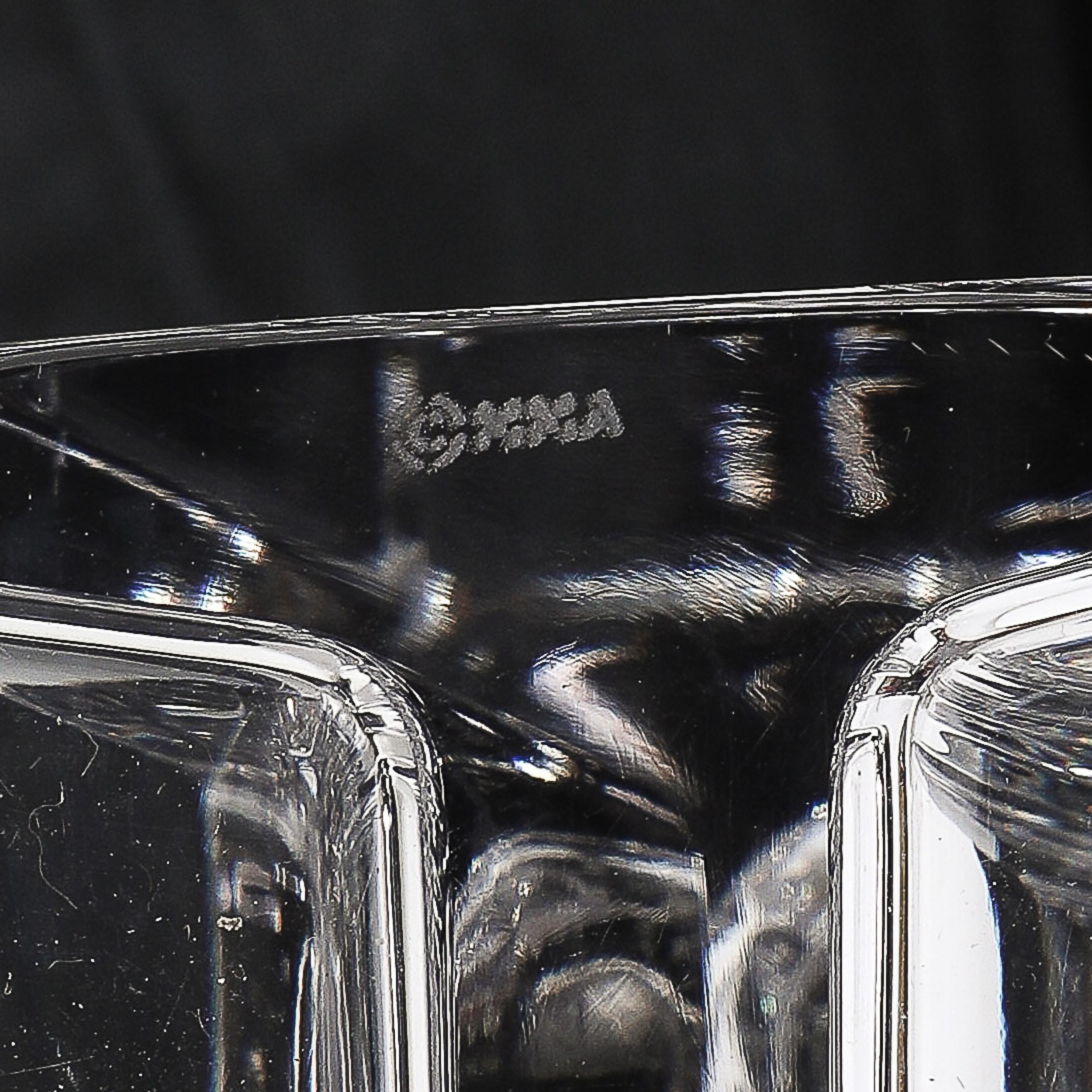 Pair of Art Deco Glass Step Form Candlestick Holders by Wilber Orme for the MET For Sale 5