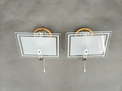 Paire d'appliques en verre Art Deco, Tchécoslovaquie, années 1940