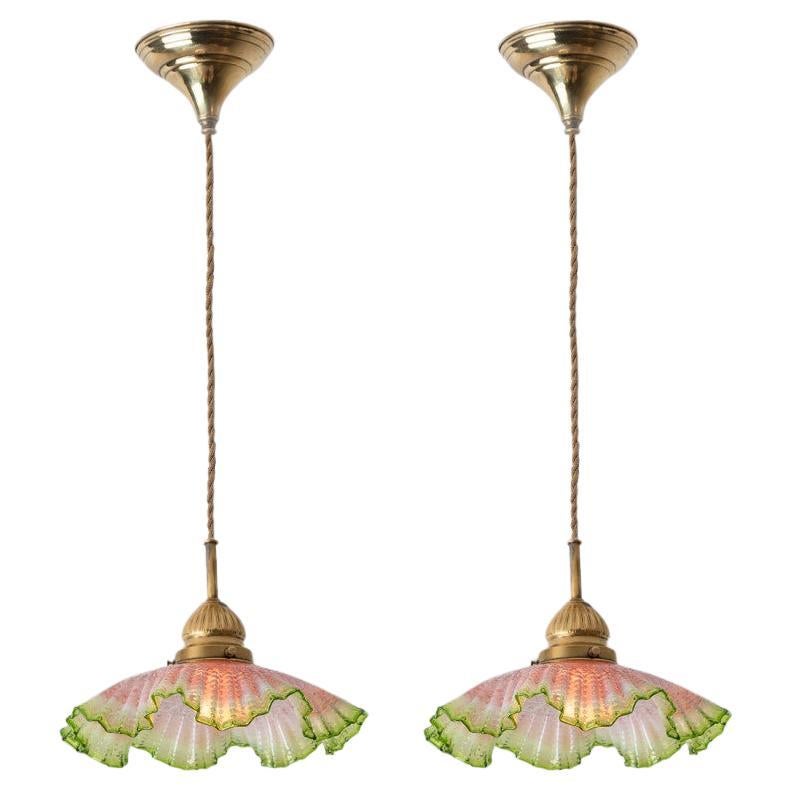 Art deco glass store pendant lights