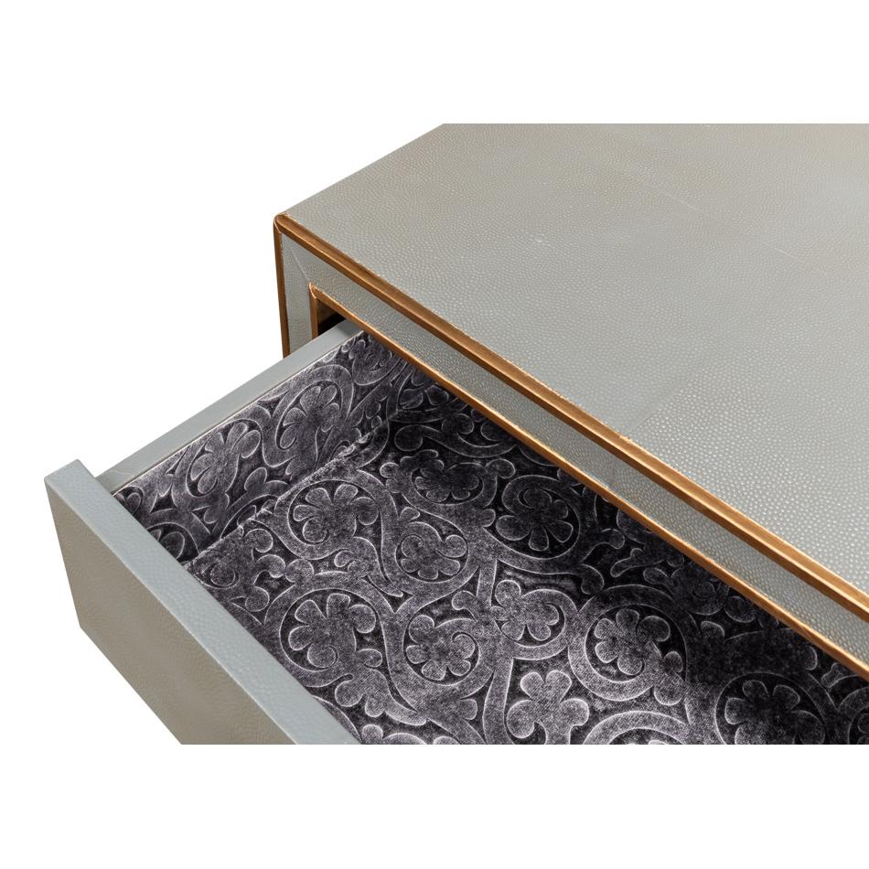 Art déco Pair of Art Deco Grey Nightstands en vente