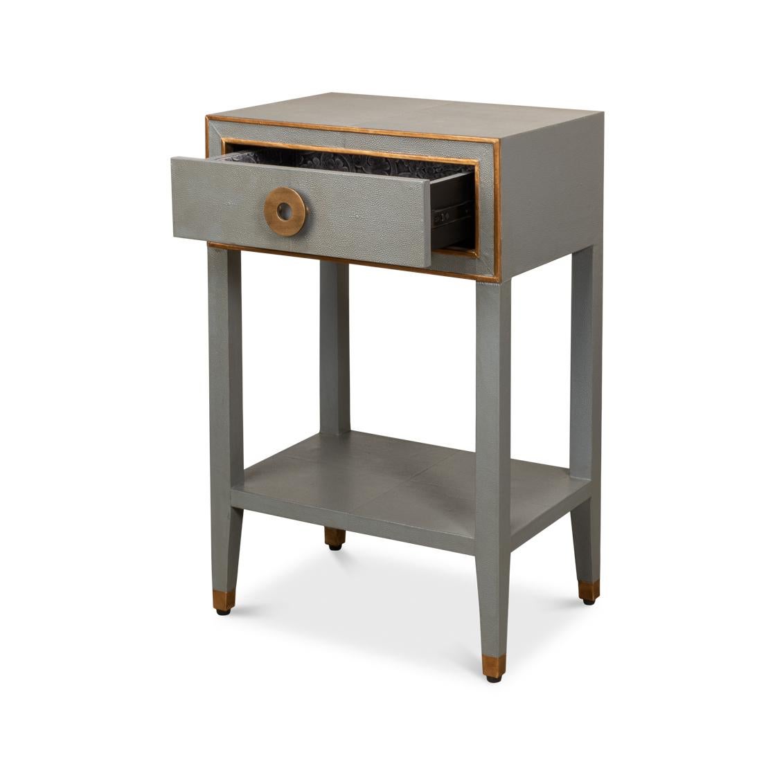 Asiatique Pair of Art Deco Grey Nightstands en vente